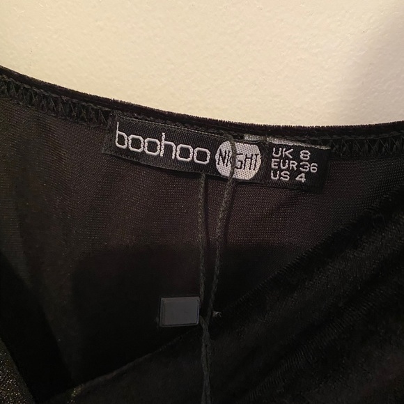 Black Velvet Wrap Maxi Dress - Picture 5 of 5